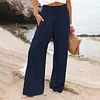 Pantalon smock&eacute; &agrave; poches en m&eacute;lange de lin Fresh Air