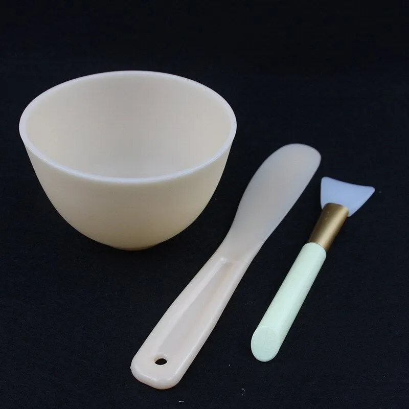 1set Portable DIY Mask Tools Non-toxic Silicone Bowl Brush Mud Stick Cup Spoon Kit Multi-functional Face Makeup Tools Durable