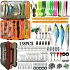 138pcs Fishing Lure Kit Soft and Hard Bait Jig Hooks Sinker Weights Gift for Men