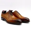 Customized men broque shoes genuine leather