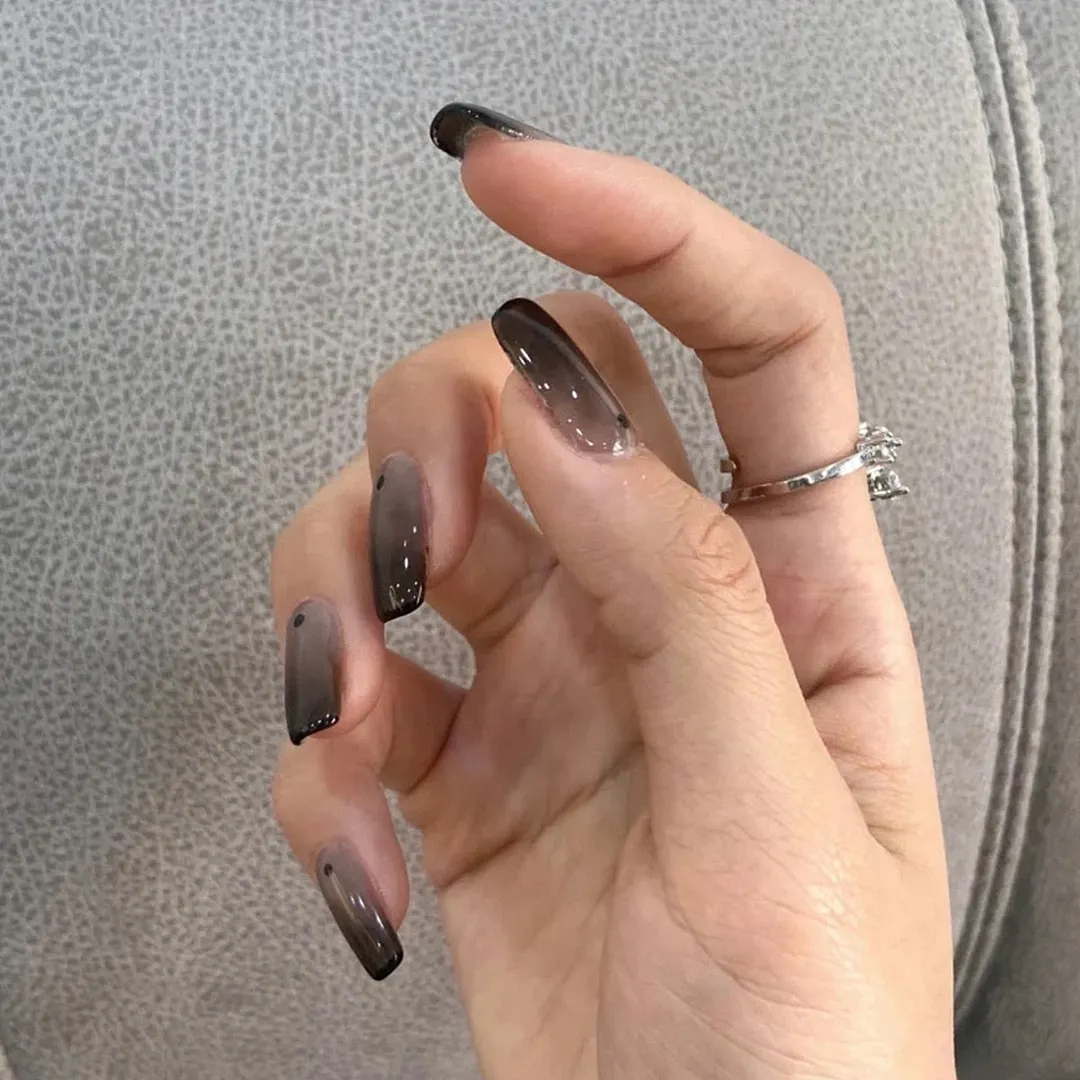 24pcs Butterfly Nail Patch Glue Type Removable Long Paragraph Fashion Manicure Wearable False Nails Patch With Glue Fake Nails-Nail Inspo