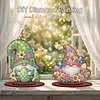 2pcs/set DIY Special Shape Diamond Painting Easter Bunny Egg Wooden Desk Ornament Craft Decor Kit