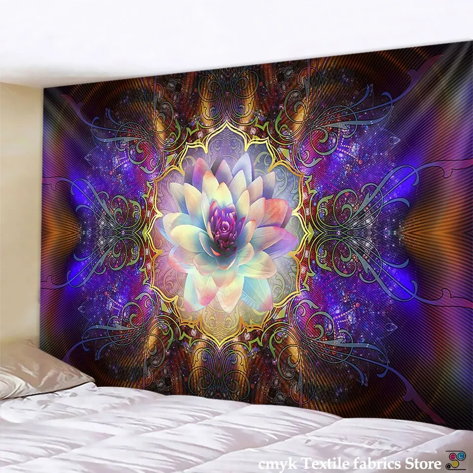 Colorful Wall Hanging Tapestries Indian Mandala Tapestry Hippie Chakra Tapestry Boho Decor Wall Cloth Yoga Mats Bohemian Fabric