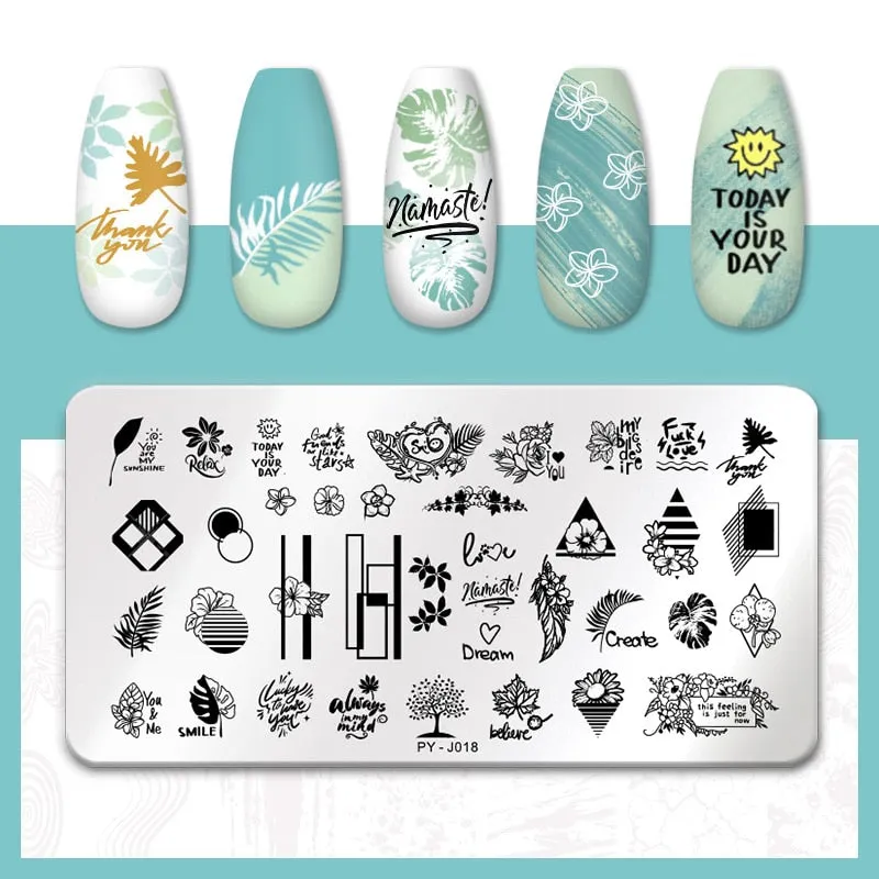 PICT YOU  Nail Stamping Plates Line Pictures Stencil Stainless Steel Nail Design for Printing Nail Art Image Plate Tool-Nail Inspo