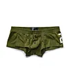Men's sexy simple boxer briefs solid color button convex bag boxer briefs
