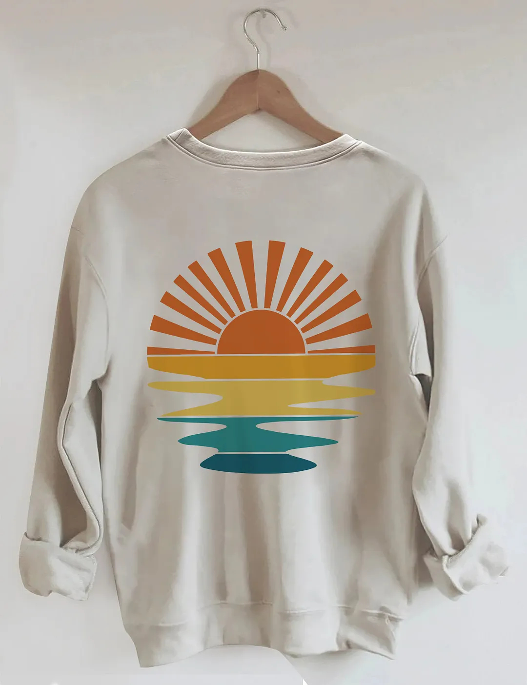Retro Sunset Rays Wavy Sweatshirt