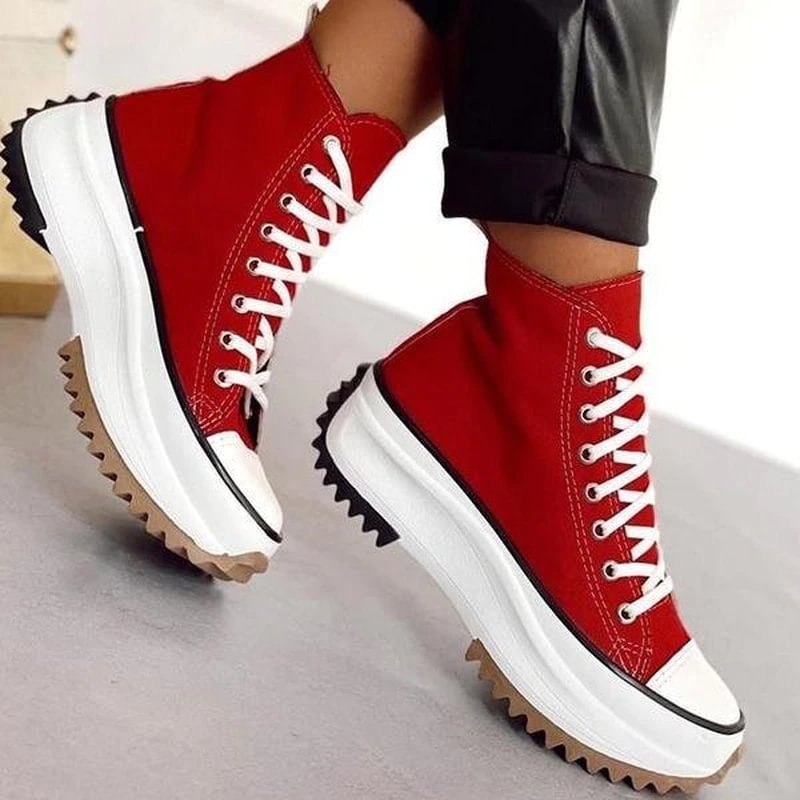 Yyvonne 2022 Women Platform Canvas Sneakers Lace-Up High Top Female Casual Shoes Fashion Zebra Pattern Lace Up Lady Sports Boots