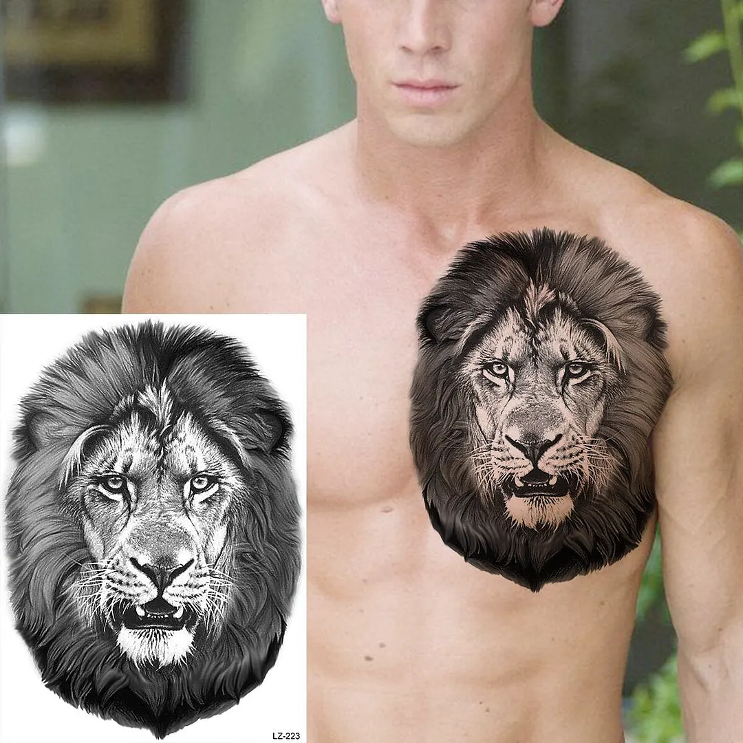 Realistic Knight Tribal Armband Temporary Tattoos For Men Adult Lion Wings Shield Fake Tattoo Body Art Unique Tatoos Large