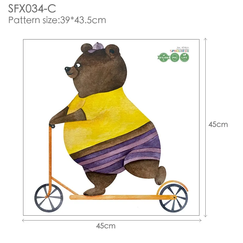 Bear 3D Wall Stickers Home Decor Living Room Decoration Wall Stickers For Kids Rooms Bathroom Children For Stickers Wall Bedroom