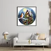 >SALE<Full Embroidery Eco-cotton Thread 11CT Printed Xmas Cottage Cross Stitch 40x40cm