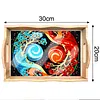 DIY Diamond Painting Wooden Tray Food Tray with Handle Living Room Decoration Donut Wooden Tray Kit