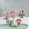 6Pcs Diamond Art Keyring Set Double Sided Cartoon Special Shaped (Elephant)