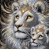 Diamond Painting-DIY Crystal Rhinestone Lion Family