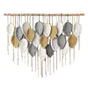 (Finished Product)Bohemian Handmade Leaf Wall Art No Drilling Handmade Craft Macrame Wall Decor Handmade Woven Leaf Tapestry for Apartment Living Room Bedroom Nursery Backdrop
