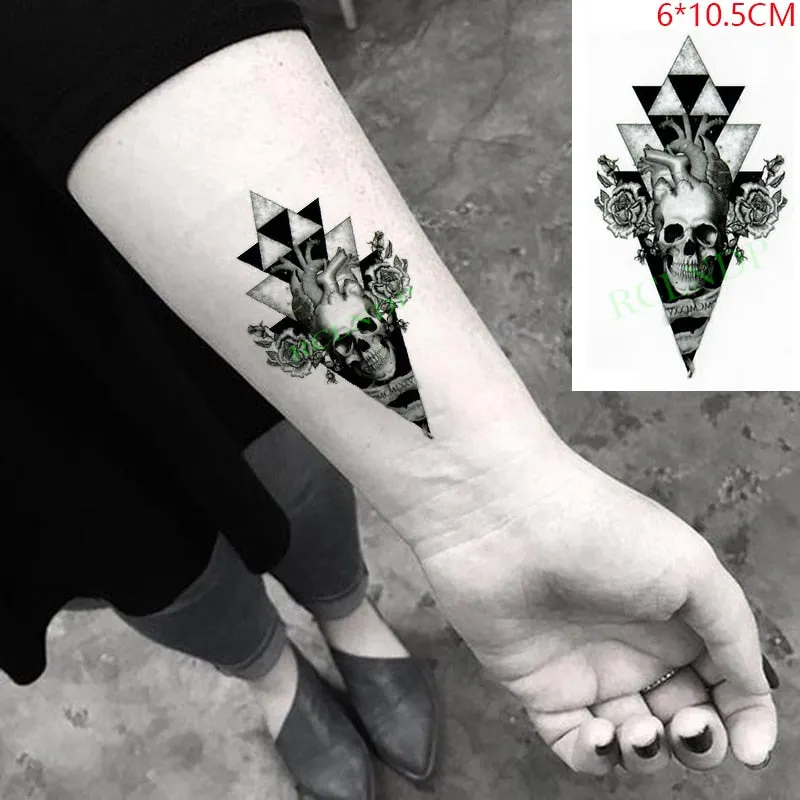 Waterproof Temporary Tattoo Sticker Small Cross Rose Flower on Finger Neck Hand Flash Tatoo Fake Tatto for Girl Women Men