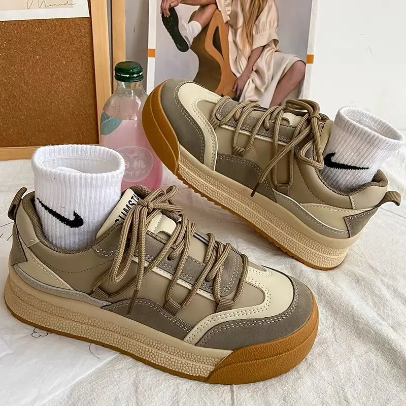 2022 New Patchwork Plush Zapatillas Mujer Fashion Black Ladies Footwear Casual PU Woman Vulcanize Shoes Winter Students Shoes