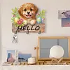 (US Local)Wooden Special Shape Hello Dog 3 Hooks Diamond Painting Hook Rail Kit