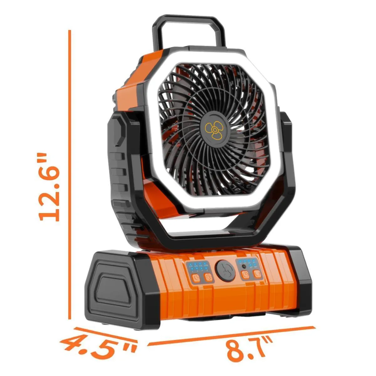 Mother's Day Gift OGERY Rechargeable Camping Fan with LED Light, Portable Multi-functional Fan with 360° Rotating Hook, Oscillating Emergency Camping Fan Cordless Rotatable Battery Powered Lightweight