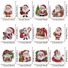 (US Local)12Pcs Christmas Diamond Painting Keychain Rhinestone Painting Keychain Pendant