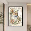 (Big Size) Vintage Poster Fox - 11CT Stamped Cross Stitch 40*60cm/15.75*23.62in（Poster Cross stitch）