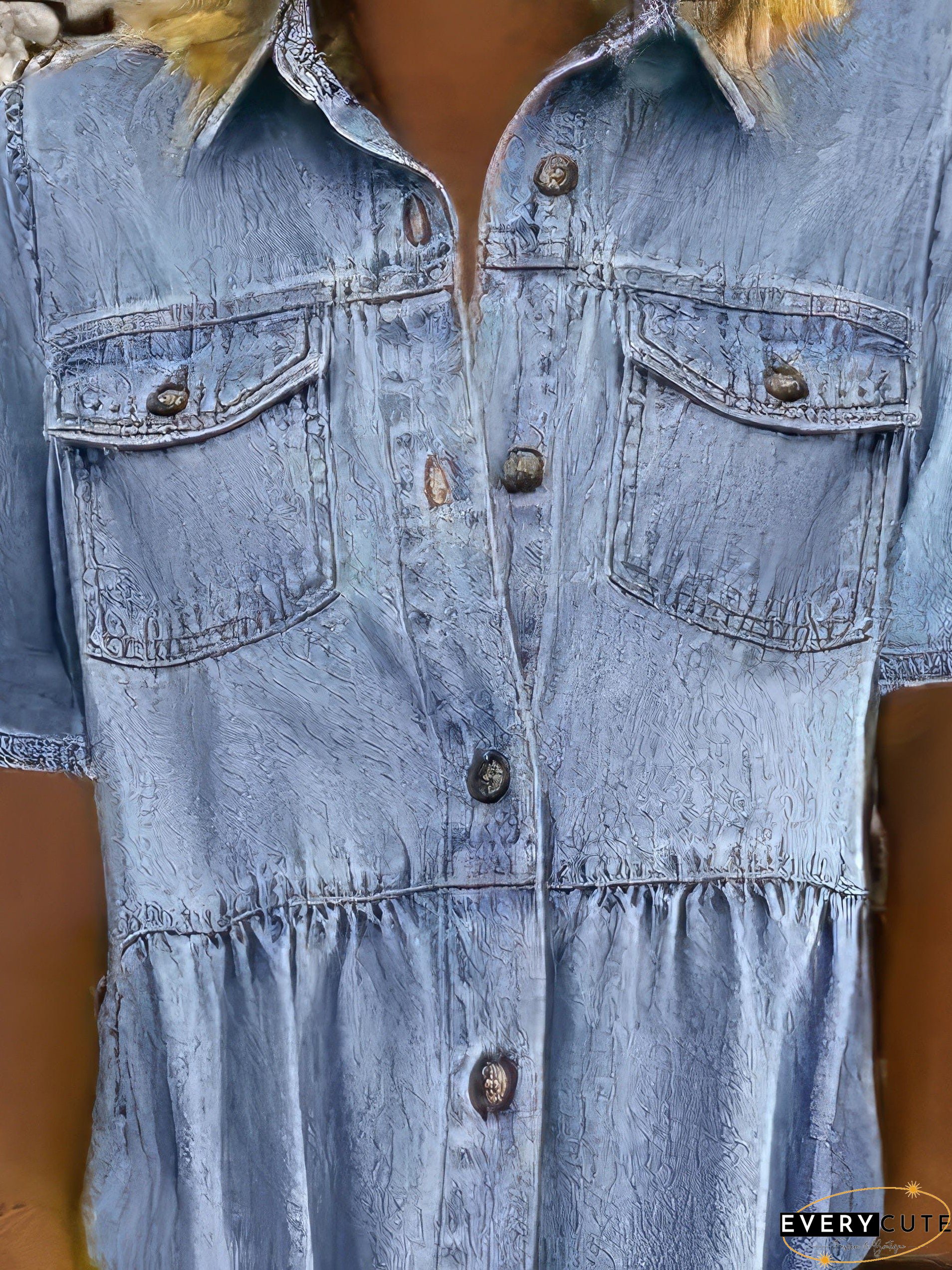 Drop Shoulder Denim Dress