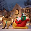Christmas Inflatable Santa Claus on Reindeer Sleigh for Party Lawn Outdoor Yard