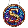 (Upgrade Size)DIY Double Sided Diamond Painting Alphabet Family Last Name Initial Sign Ornament with Chain Window Hanging Kit