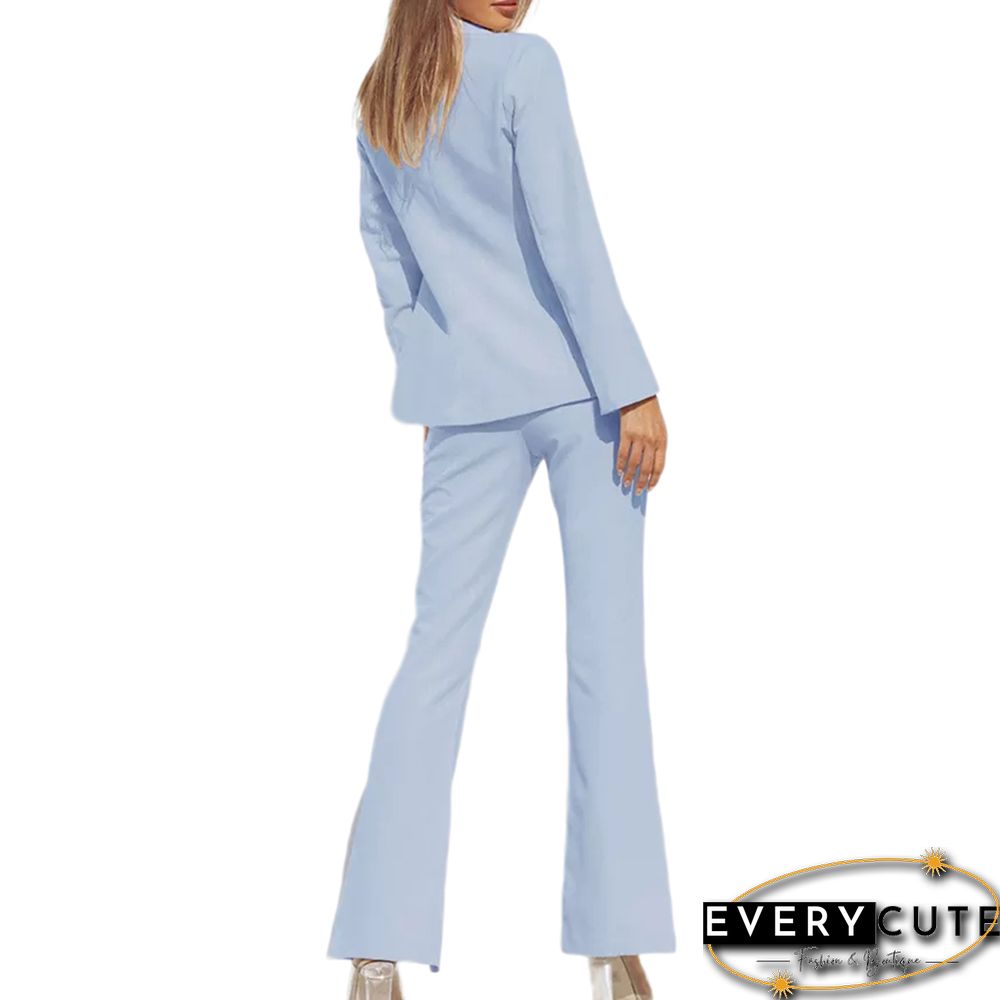 Light Blue One Button Blazer and Pants Set
