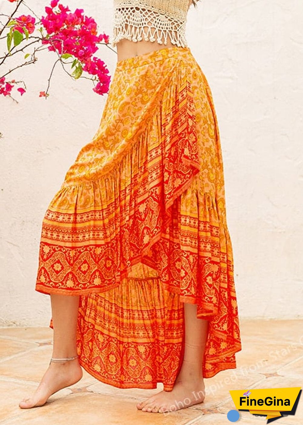 Floral Boho Skirt Bina