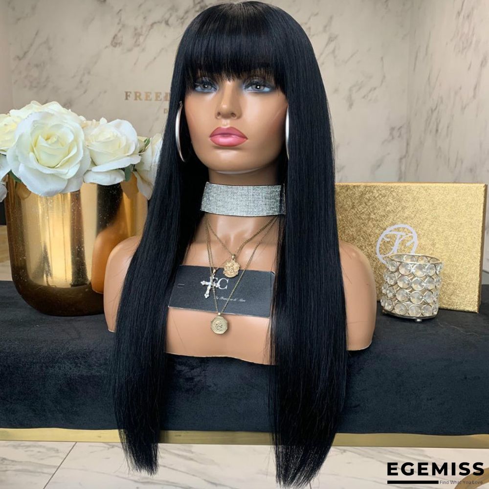 Fashion Long Straight Hair Bangs Temperament Long Hair Female Chemical Fiber Headgear | EGEMISS