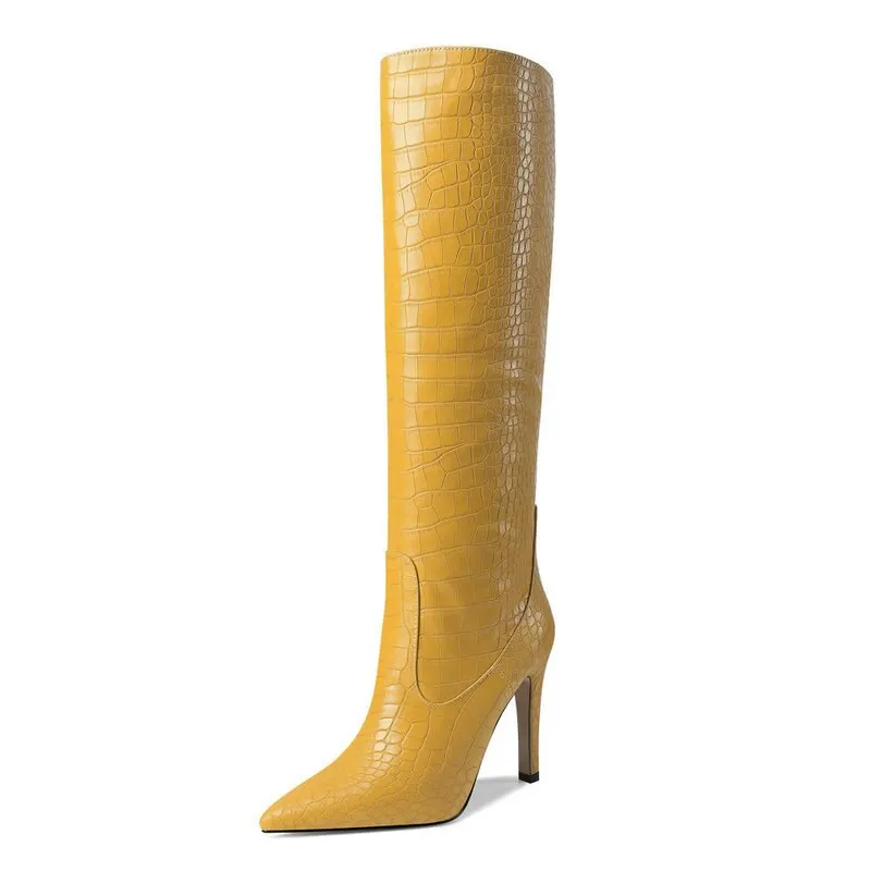 sexy knee high boots women nightclub shoes Big size 34-43 New brand women boots pointed toe stiletto high heels boots