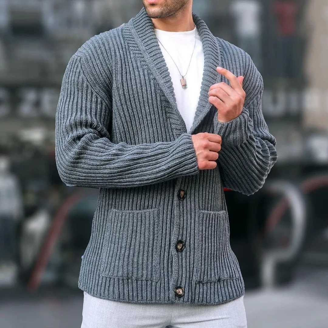 Brownm Brownm Men's New Cardigan Sweater Autumn And Winter Men's Long Sleeve Knit Sweater Men's Coat
