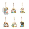 6pcs/set DIY Diamond Painting Special Shape Double Sided  Diamond Art Keyring Keychain Kit (Puppy)