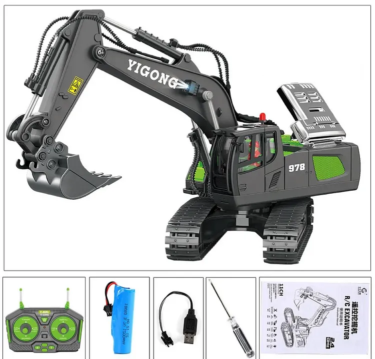 🚜Best gift 59% 🚜hydraulic full metal excavator g308h 1/14 rtr