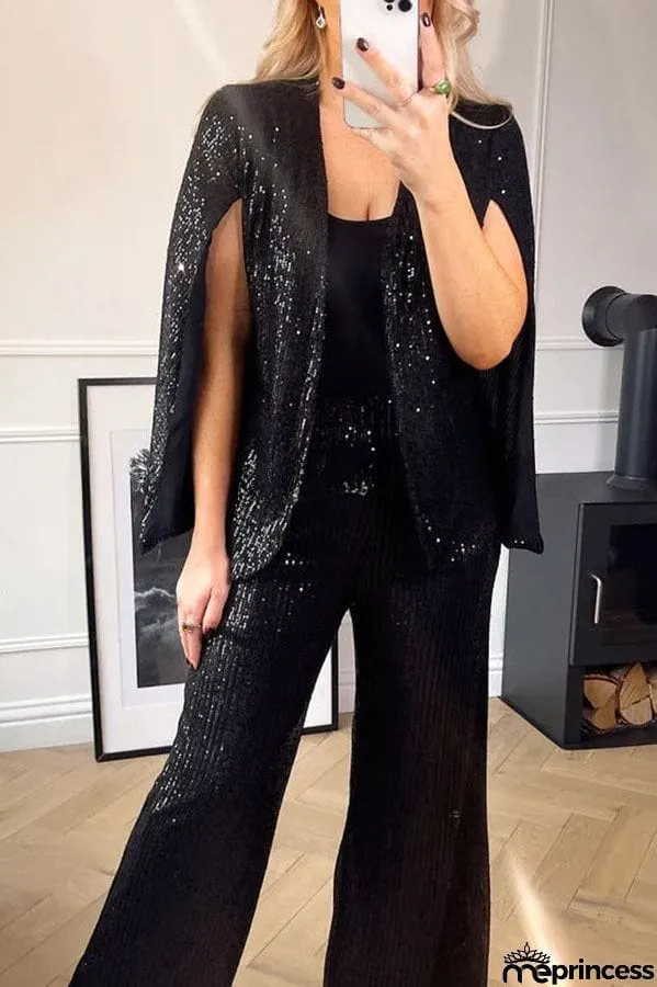 Special Festive Wear Sequin Cape Blazer