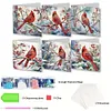 6Pcs Diamond Painting Cardinal Greeting Cards Christmas Cards