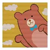 Cute Coffee Bear-14CT Stamped Cross Stitch Kit(25x25cm)