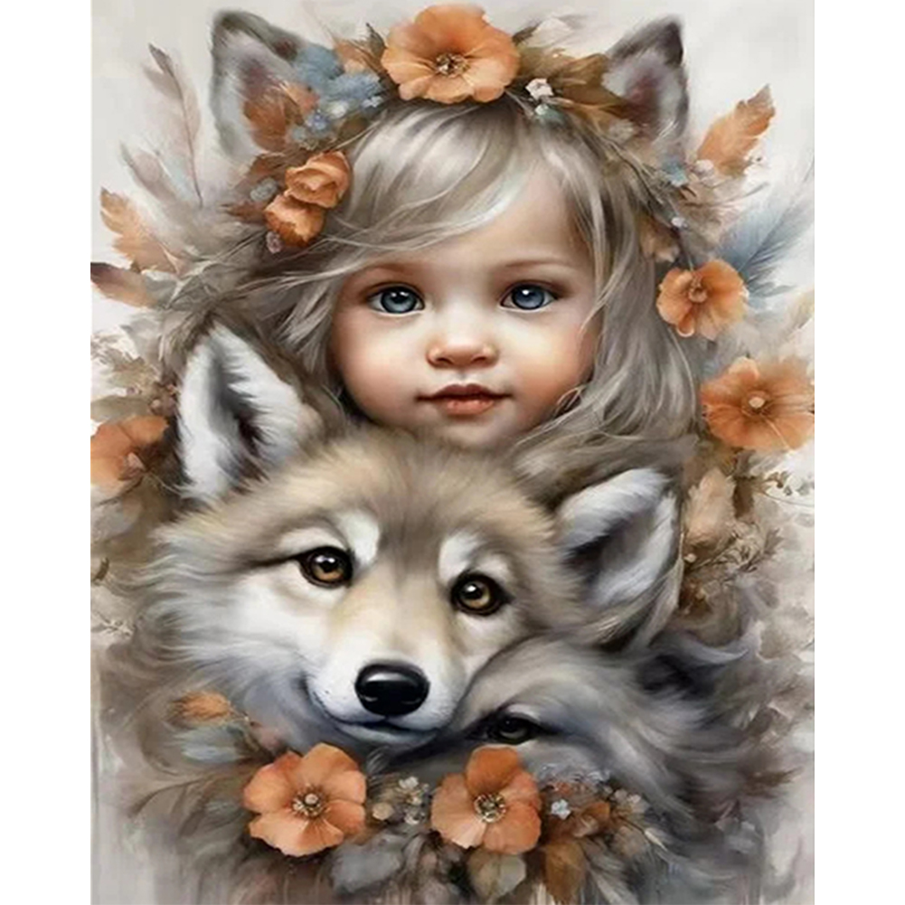 Girl Holding Pet-Paint by Numbers-16"x20"/40x50cm