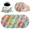 (US Local)[Upgrade]4Pcs Acrylic Special Shape Flower DIY Waterproof Diamond Painting Coaster