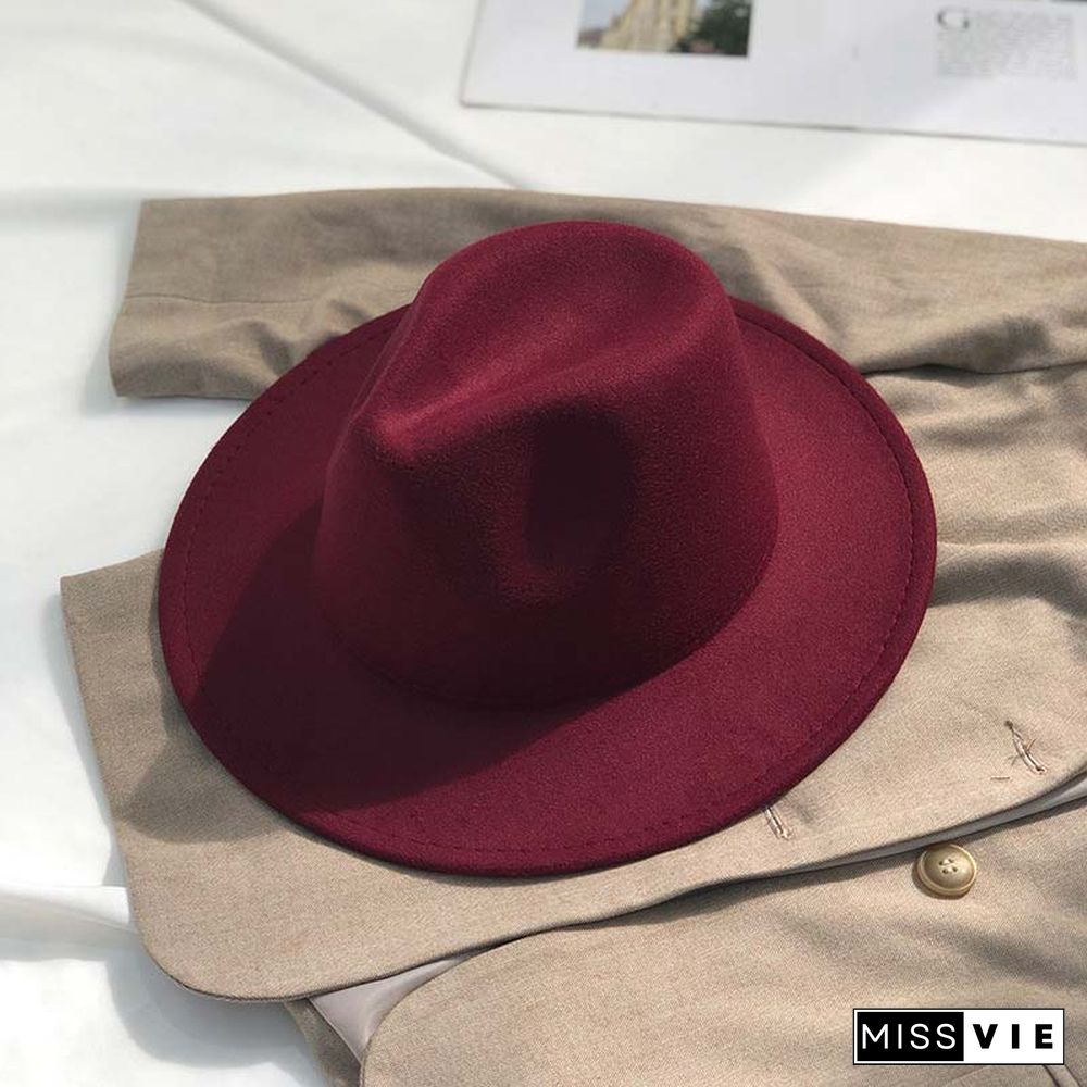 Vintage Pure Color Fedora Hat