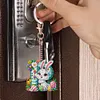 (US Local)PET Double Sided Special Shaped Easter Alphabet DIY Diamond Painting Keychain