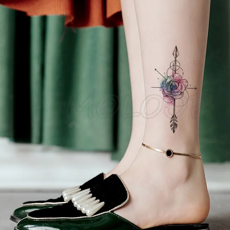 Tattoo Sticker Mermaid Little Element Small Devil Fish Jellyfish Whale Sea Animal Water Transfer Temporary Fake Body Art Tatoo
