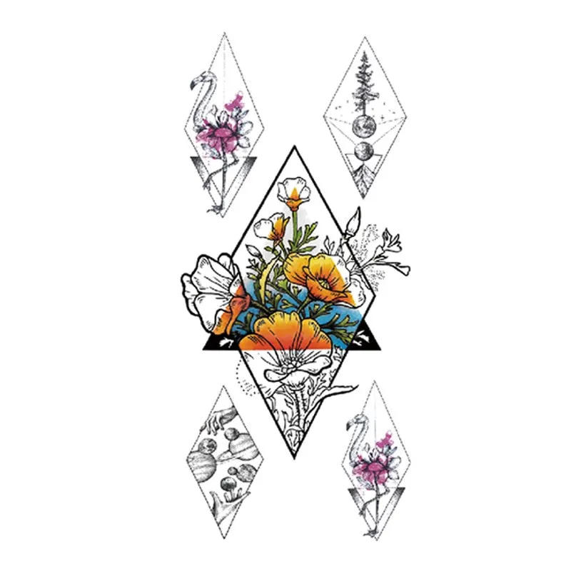 New Temporary Tatoo for Women Sexy Chest Waist Stickers Clavicle Big FakeTattoo Art Deco Beauty Scar Waterproof Tattoo Stickers