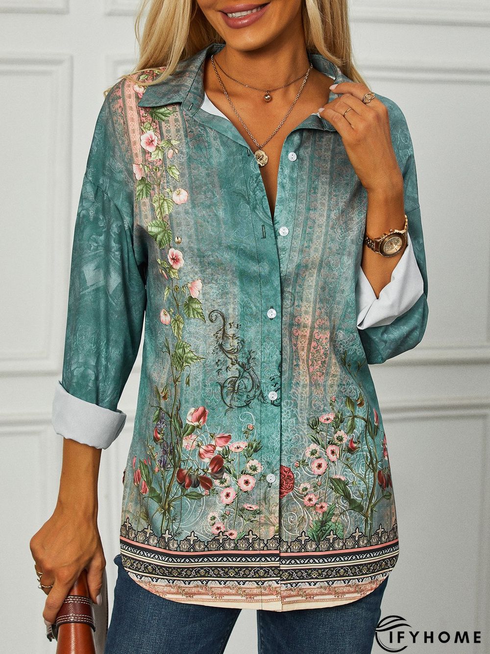 Floral Casual Long Sleeve Blouse | IFYHOME