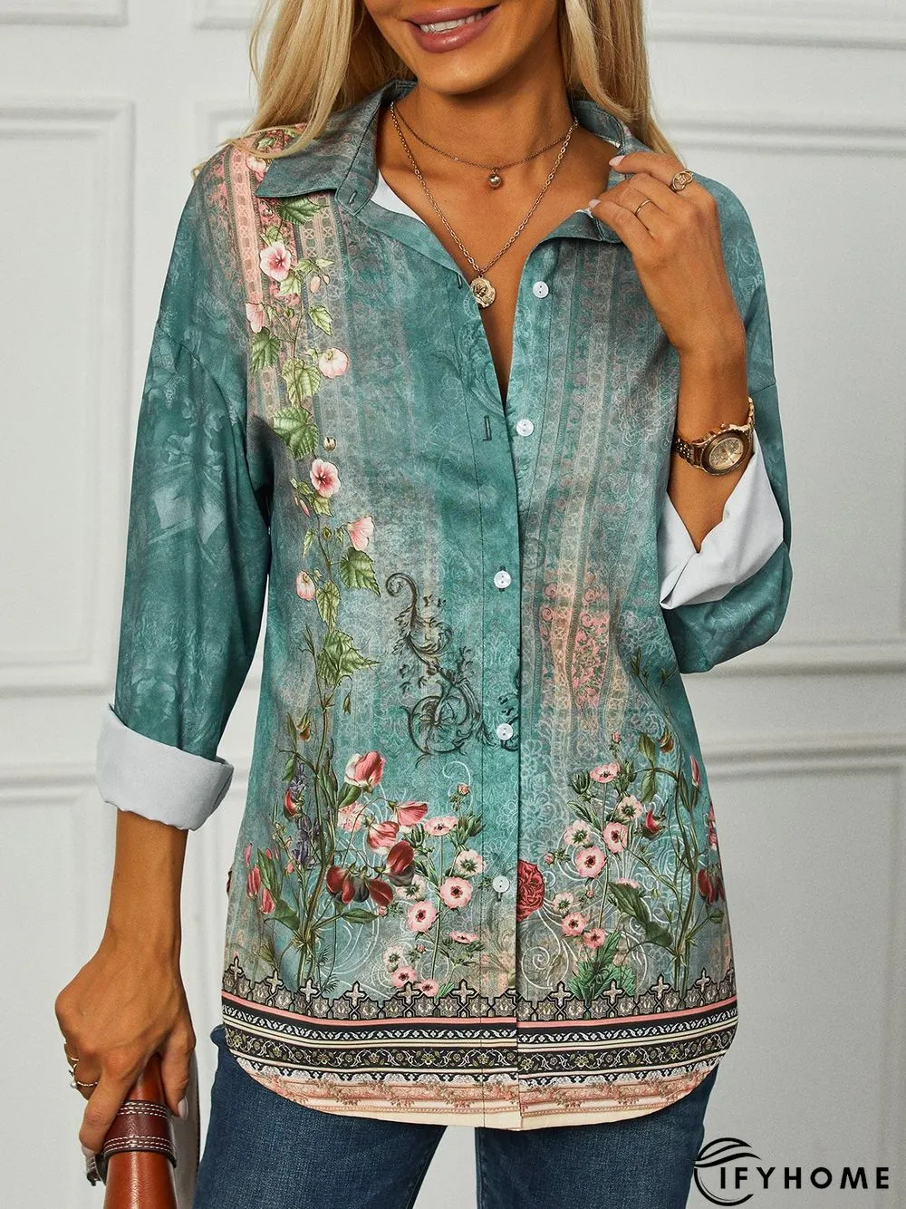 Floral Casual Long Sleeve Blouse | IFYHOME