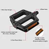 2 Pairs Bike Flat Pedals & Reflector Non-Slip Bike Pedals for Road Mountain Bike
