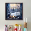 Window Snow Scene - 11CT Stamped Cross Stitch 50*50cm/19.69*19.69in