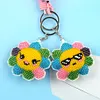 2Pcs Sunflower Bead Cross Stitch Keychain Kit Mosaic Beads Embroidery Keyrings