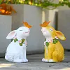 Statue de jardin lapin avec lumi&egrave;re solaire papillon