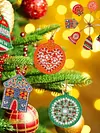 【Limited Stock Sale】8Pcs Christmas Tree-Diamond Painting Pendant